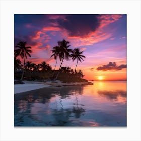 Sunset On The Beach Canvas Print