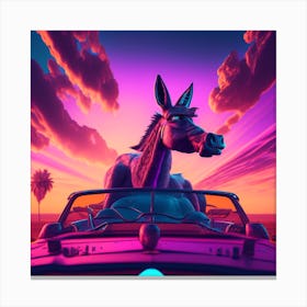 Donkey In A Car 1 Canvas Print
