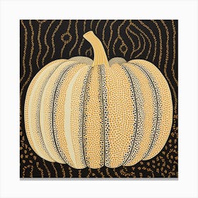 Yayoi Kusama Inspired Pumpkin Black And Orange 7 Canvas Print