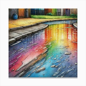 Rainbow Puddle Canvas Print