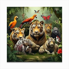 Tiger In The Jungle Canvas Print