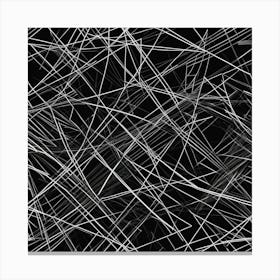 Abstract White Lines On Black Background Canvas Print