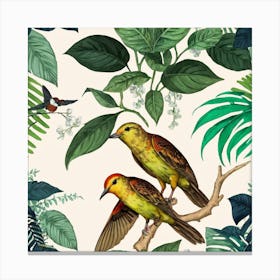 Birds In The Jungle 1 Canvas Print