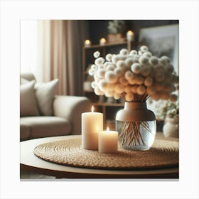 Living Room With Candles 3 Canvas Print