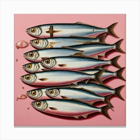 Default Sardines On Pink Art 2 Canvas Print