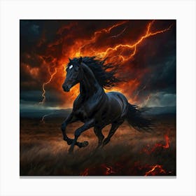 Majestic Horse Amidst Stormy Backdrop Canvas Print