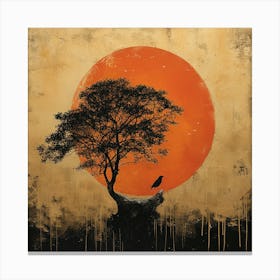 Crow On A Tree Canvas Print