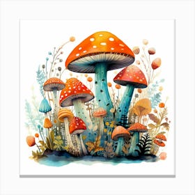 Watercolor Mushroom Painting 2 Canvas Print