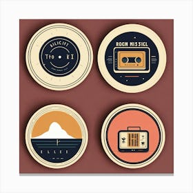 4 Badges Lo Fi Music With Minimalist Design (1) Canvas Print