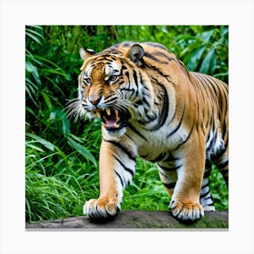 Tiger In The Jungle Canvas Print