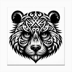 Tribal Bear Head Canvas Print