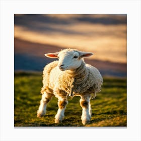 Sheep In A Field Canvas Print