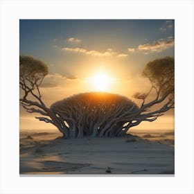 Tree In The Desert Canvas Print