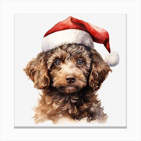 Santa Poodle 1 Canvas Print