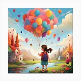 A Nice Kids Art Illustration In A Painting Style Art 3 Canvas Print