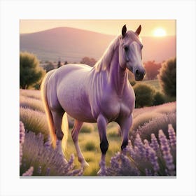 Lavender Horse In The Field 1 Canvas Print