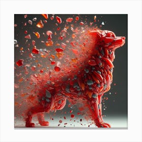Dog from red glass 1 Canvas Print