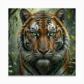 Tiger In The Jungle Canvas Print