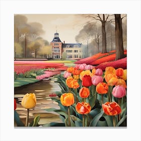 Tulips In The Garden 6 Canvas Print