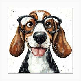 Beagle With Glasses 5 Lienzo