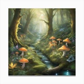 Fairy Forest Paintings Art Print 1 Canvas Print