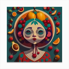 The Girl inside of Fruit Canvas Print