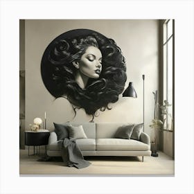 Woman With Long Hair Canvas Print