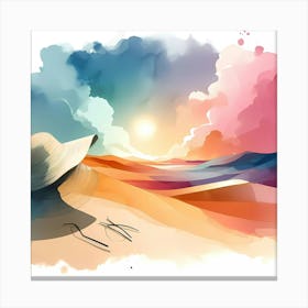 Watercolor Of A Hat Canvas Print