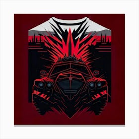 Car Red Artwork Of Graphic Design Flat (256) Canvas Print