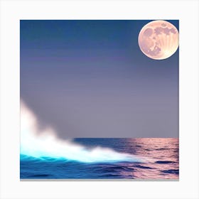 Full Moon Over The Ocean 65 Canvas Print