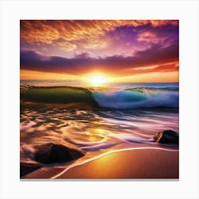 Sunset At The Beach 364 Canvas Print
