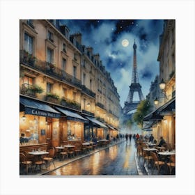 Shades of Paris Parisian Café Culture Canvas Print