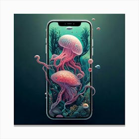 Jellyfish Iphone Wallpaper Canvas Print