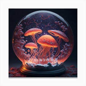 Jellyfish in Snowglobe Canvas Print