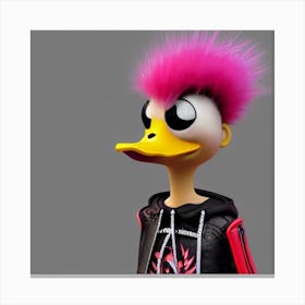 Punk DuK With Pink Hair Canvas Print