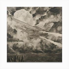 Plane Etching Canvas Print