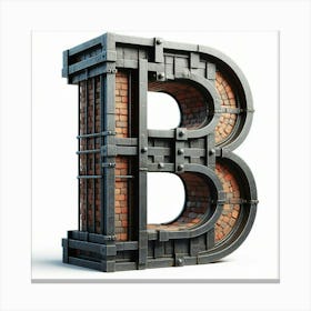 Stone Letter B Canvas Print