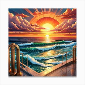 Sunset On The Beach Canvas Print