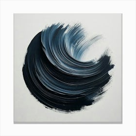 Blue And Black Swirl Canvas Print