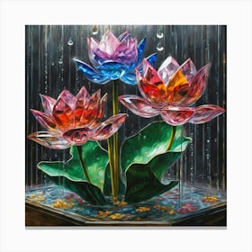 Lotus In The Rain Canvas Print