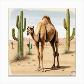 Camel In The Desert 7 Canvas Print