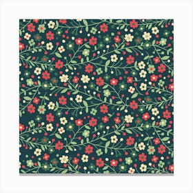 Flowering Branches Seamless Pattern Canvas Print