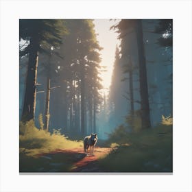 Wolf In The Woods 71 Canvas Print