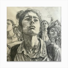 Woman In A Crowd Canvas Print