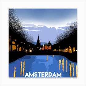 Amsterdam | Vintage Style Travel Poster Canvas Print