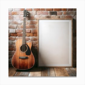 Guitar And Blank Frame Canvas Print