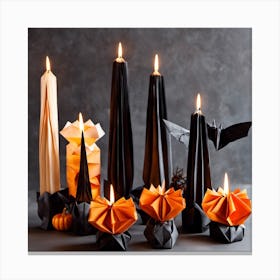 Origami Halloween Candles Canvas Print