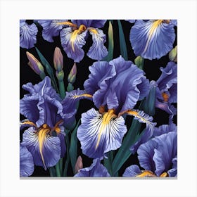 Blue Iris Flowers Canvas Print