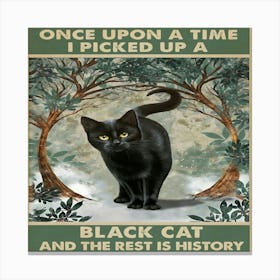 Once Upon A Time I Picked Up A Black Cat Canvas Print