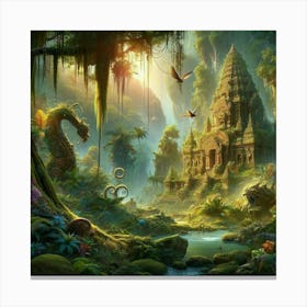 Temple In The Jungle 4 Canvas Print